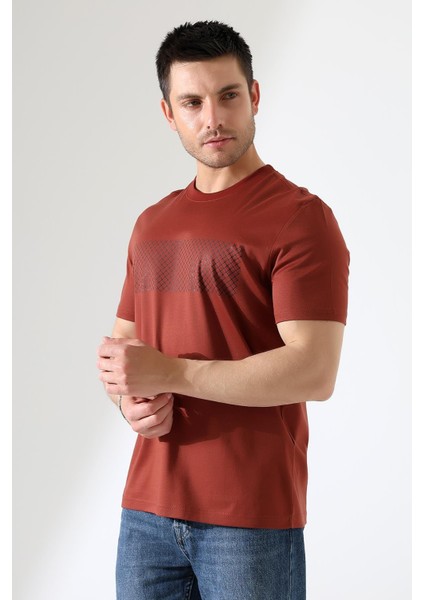 Sıfır Yaka Baskılı Erkek T-Shirt indirimleri