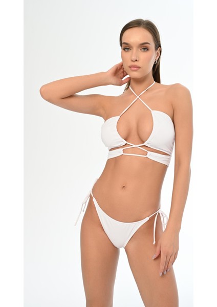 Aquaviva Kadın Beyaz Çapraz Ipli Barbara Dekolte Bikini Takımı modelleri