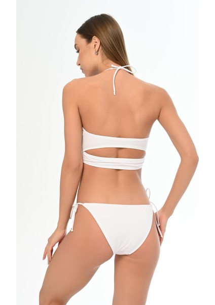 Aquaviva Kadın Beyaz Çapraz Ipli Barbara Dekolte Bikini Takımı fırsatları