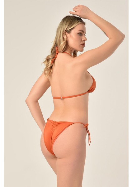Aquaviva Kadın Tarçın Üçgen Slip Büzgülü Brazılıan Bikini Takımı fırsatları