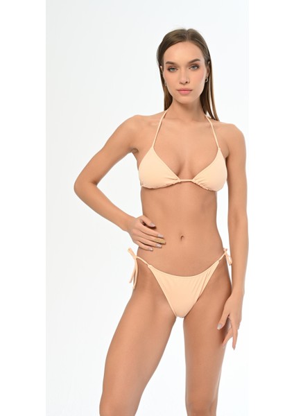 Aquaviva Kadın Pudra Maria Üçgen Yanı Ipli Bikini Takımı