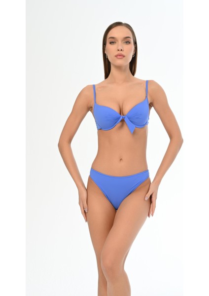 Aquaviva Kadın Mavi Fiyonklu Tayvan Kaplı Bikini Takımı