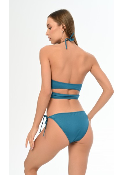 Aquaviva Kadın Fitilli Petrol Çapraz Ipli Barbara Dekolte Bikini Takımı fırsatları