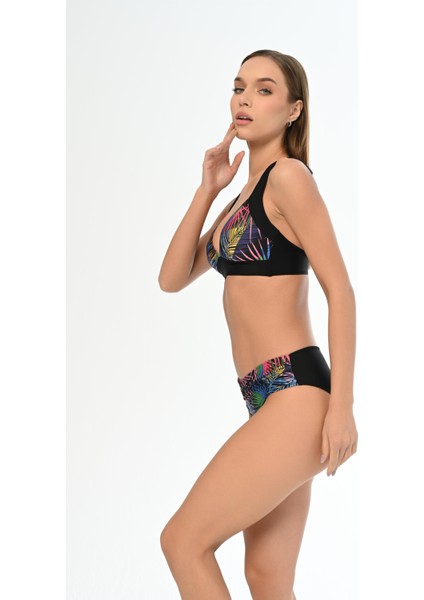 Aquaviva Kadın Siyah Palmiye Desen Ayar Askılı Marinella Bikini Takımı modelleri