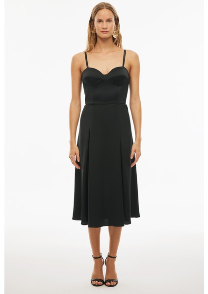 Mertas Siyah Renk Elbise