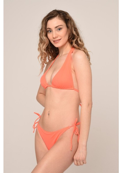 Aquaviva Kadın Turuncu Yanı Ipli Üçgen String Bikini Takımı fiyatları
