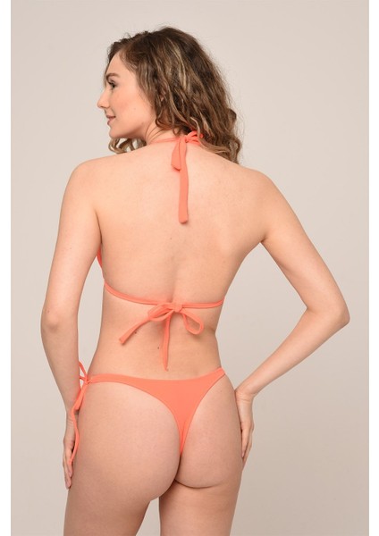 Aquaviva Kadın Turuncu Yanı Ipli Üçgen String Bikini Takımı modelleri