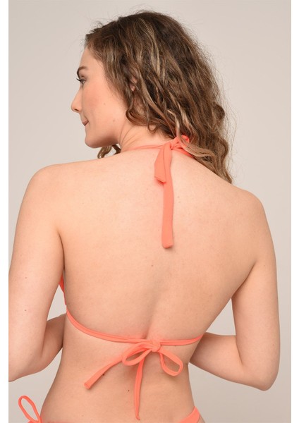 Aquaviva Kadın Turuncu Yanı Ipli Üçgen String Bikini Takımı fırsatları
