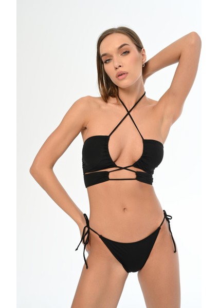 Aquaviva Kadın Siyah Çapraz Ipli Barbara Dekolte Bikini Takımı fiyatları