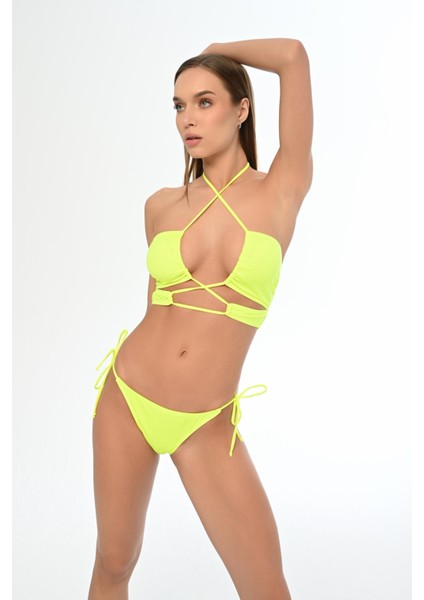 Aquaviva Kadın Neon Yeşil Çapraz Ipli Barbara Dekolte Bikini Takımı modelleri