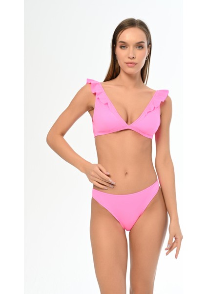 Aquaviva Kadın Fuşya Fırfırlı Elizabeth Bikini Takımı