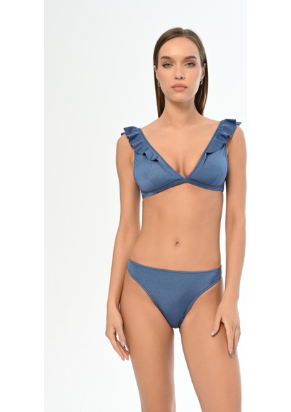 Aquaviva Kadın Indigo Fırfırlı Elizabeth Bikini Takımı