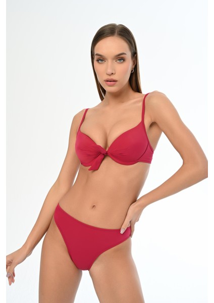 Aquaviva Kadın Vişne Fiyonklu Tayvan Kaplı Bikini Takımı fiyatları
