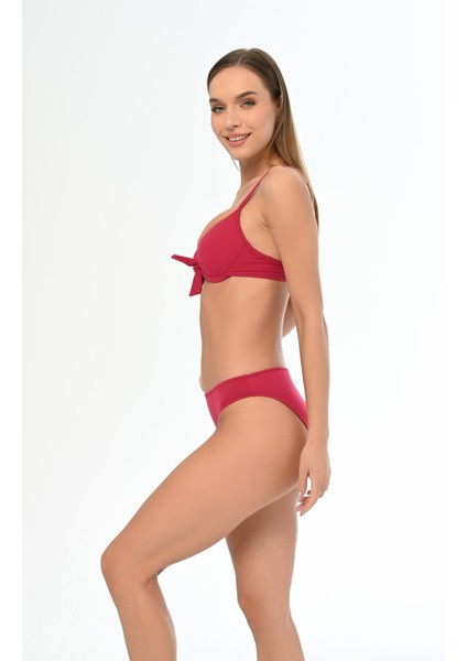 Aquaviva Kadın Vişne Fiyonklu Tayvan Kaplı Bikini Takımı modelleri