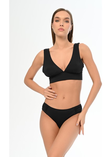 Aquaviva Kadın Siyah Sırt Bağcıklı Bralet Bikini Takımı