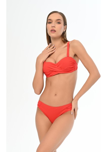 Aquaviva Kadın Kırmızı Kalın Askılı Anna Straplez Bikini Takımı