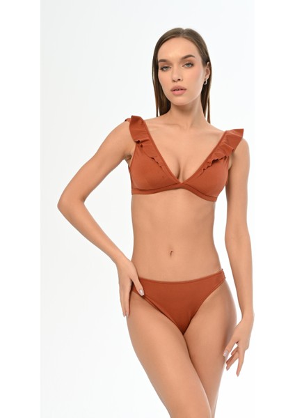 Aquaviva Kadın Tarçın Fırfırlı Elizabeth Bikini Takımı