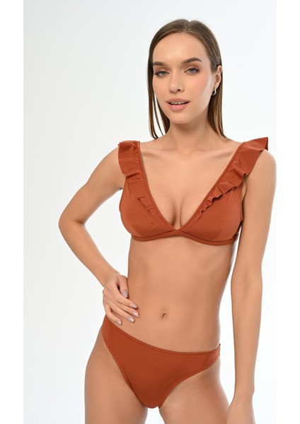 Aquaviva Kadın Tarçın Fırfırlı Elizabeth Bikini Takımı