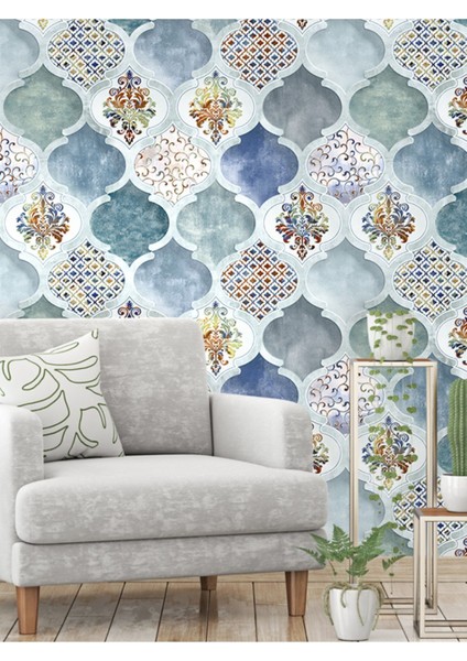 3 Boyutlu Seramik Desenli Silinebilir Sağlıklı Tekstil Duvar Kağıdı