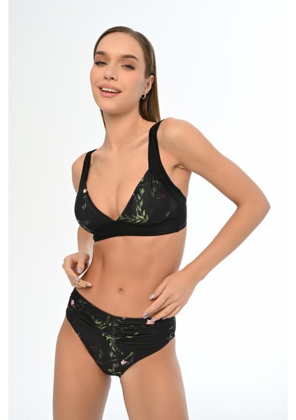 Aquaviva Kadın Siyah Çiçek Desen Ayar Askılı Marinella Bikini Takımı fiyatları