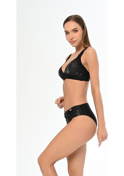 Aquaviva Kadın Siyah Çiçek Desen Ayar Askılı Marinella Bikini Takımı modelleri