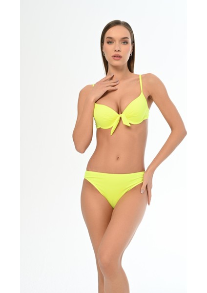 Aquaviva Kadın Neon Yeşil Fiyonklu Tayvan Kaplı Bikini Takımı