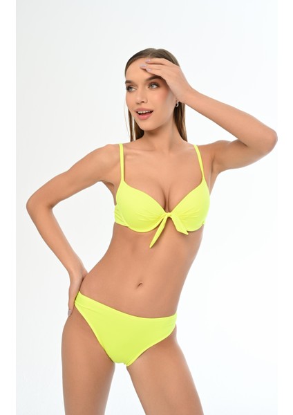 Aquaviva Kadın Neon Yeşil Fiyonklu Tayvan Kaplı Bikini Takımı fiyatları