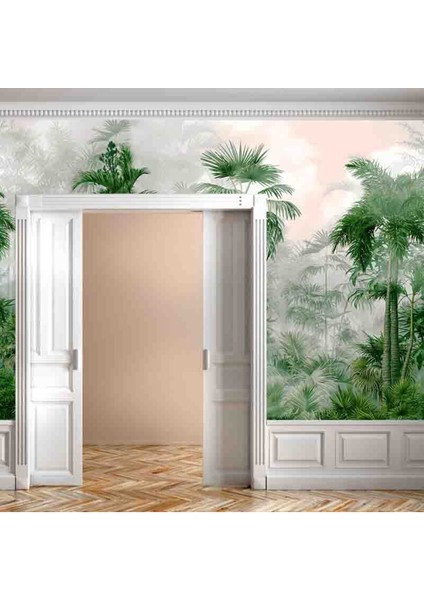 Tropik Orman Desenli Yırtılmaz Slinebilir Tekstil Duvar Kağıdı fiyatları
