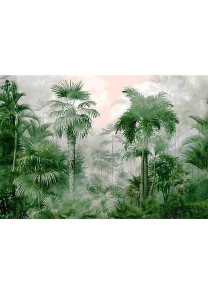 Tropik Orman Desenli Yırtılmaz Slinebilir Tekstil Duvar Kağıdı modelleri