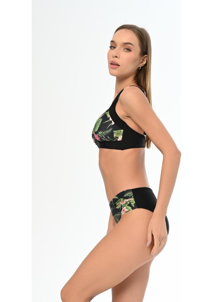 Aquaviva Kadın Siyah Menekşe Desen Ayar Askılı Marinella Bikini Takımı modelleri