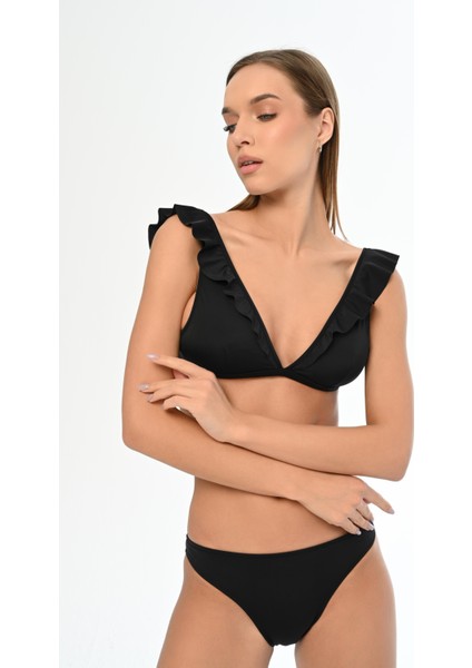 Aquaviva Kadın Siyah Fırfırlı Elizabeth Bikini Takımı fiyatları