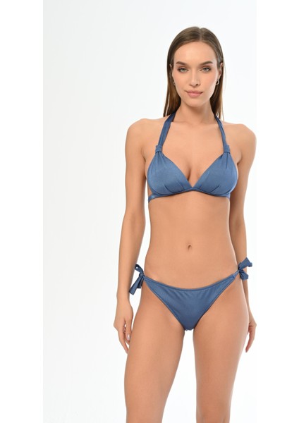 Aquaviva Kadın Indigo Üçgen Yarım Dolgulu Kleopatra Bikini Takımı