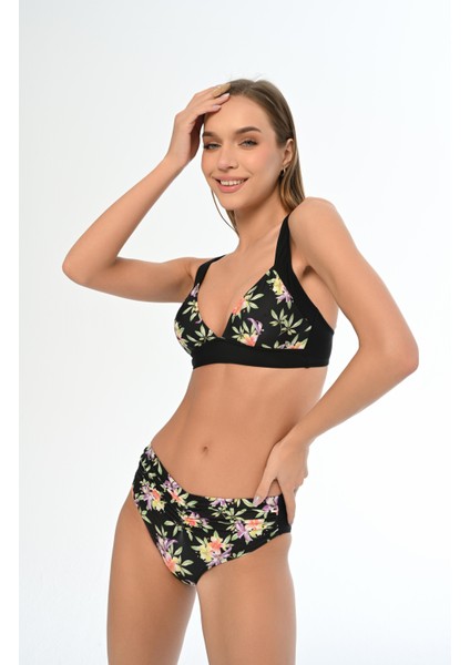 Aquaviva Kadın Siyah Leylak Desen Ayar Askılı Marinella Bikini Takımı fiyatları