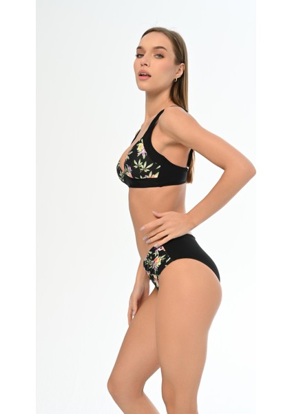 Aquaviva Kadın Siyah Leylak Desen Ayar Askılı Marinella Bikini Takımı modelleri