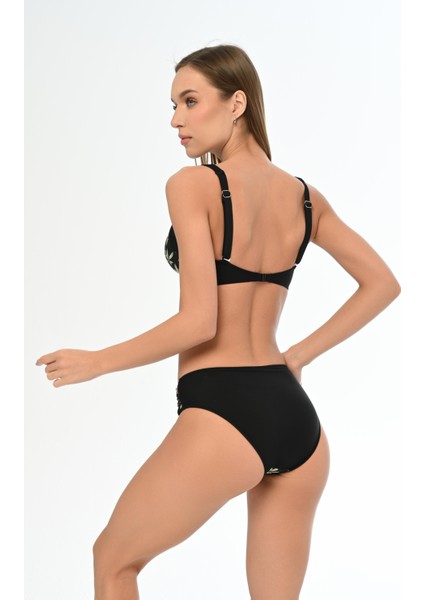 Aquaviva Kadın Siyah Leylak Desen Ayar Askılı Marinella Bikini Takımı fırsatları