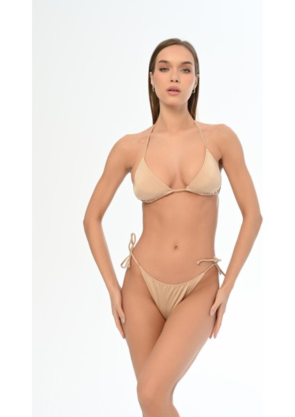 Aquaviva Kadın Açık Kahve Maria Üçgen Yanı Ipli Bikini Takımı