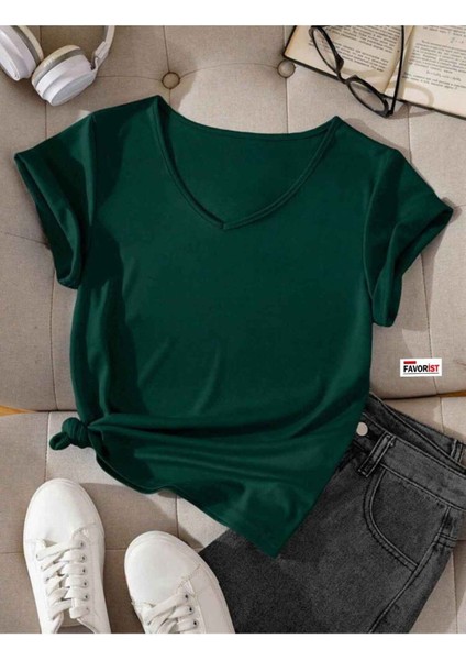 Tarzsokak V Yaka (Düz Desensiz) Basic Giy Çık Pamuklu