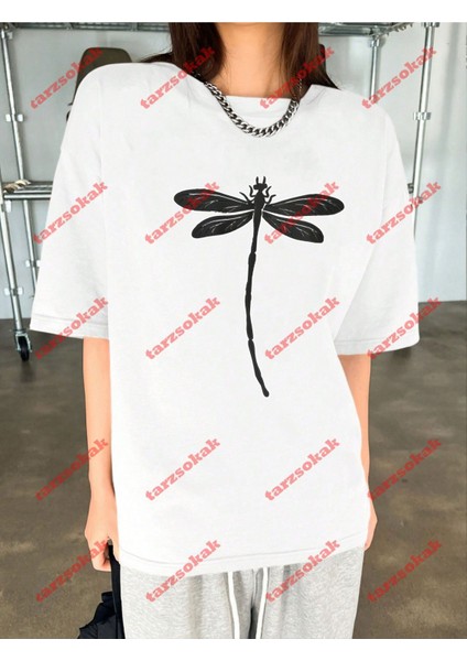 Minimal Yusufçuk Baskılı Oversize Yıkamalı Tshirt Beyaz fırsatları