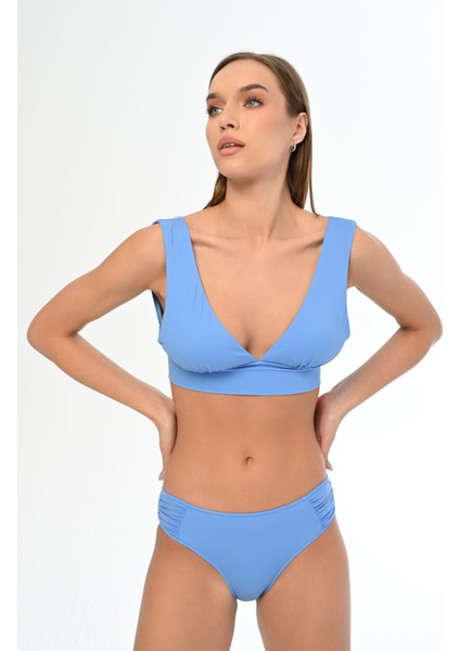 Aquaviva Kadın Mavi Sırt Bağcıklı Bralet Bikini Takımı modelleri