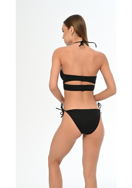 Aquaviva Kadın Siyah Fitilli Çapraz Ipli Barbara Dekolte Bikini Takımı fırsatları