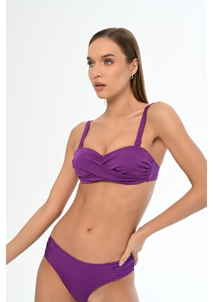 Aquaviva Kadın Koyu Mor Kalın Askılı Anna Straplez Bikini Takımı fiyatları