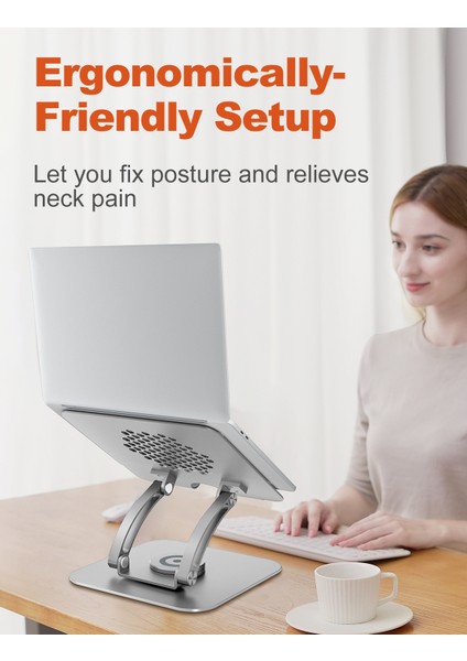 N19-1 Alüminyum 360 Derece Dönen Dizüstü Bilgisayar Laptop Notebook Standı