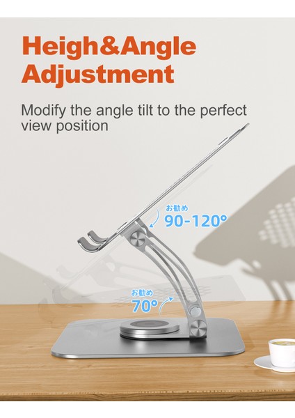 N19-1 Alüminyum 360 Derece Dönen Dizüstü Bilgisayar Laptop Notebook Standı