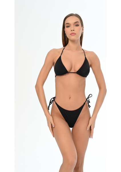 Aquaviva Kadın Siyah Üçgen Ella String Bikini Takımı