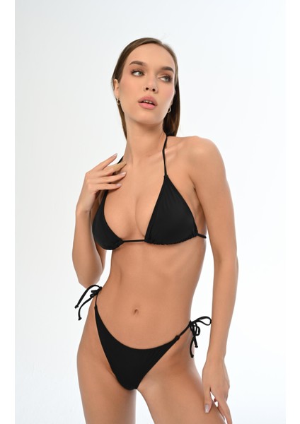 Aquaviva Kadın Siyah Üçgen Ella String Bikini Takımı fiyatları