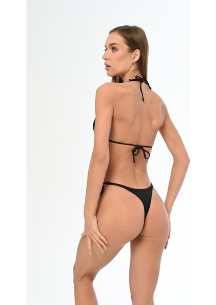 Aquaviva Kadın Siyah Üçgen Ella String Bikini Takımı fırsatları