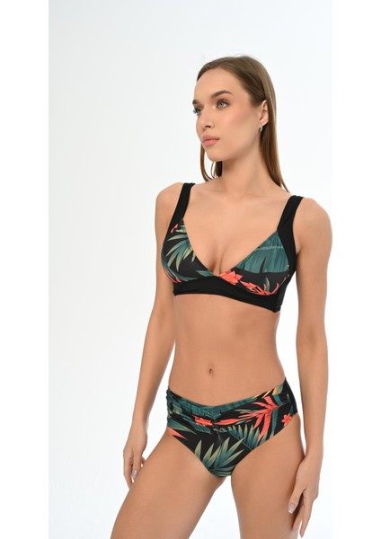 Aquaviva Kadın Siyah Yaprak Desen Ayar Askılı Marinella Bikini Takımı fiyatları