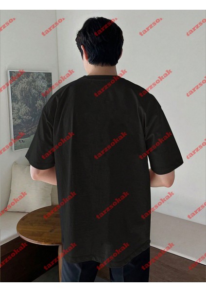 Pusula Baskılı Tshirt Siyah