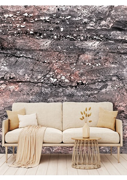 Duvar Kağıdı: 3 Boyutlu Taş Desenli Isı ve Ses Yalıtımlı Sağlıklı Tekstil Duvar Kağıdı
