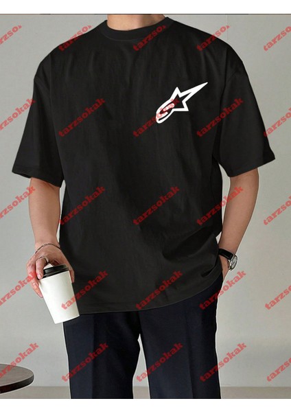 Tarzsokak Y2K Starz Baskılı Oversize Unisex Kısa Kollu Bisiklet Yaka T-Shirt modelleri